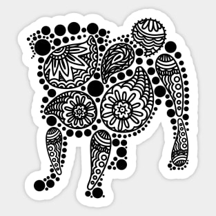 The dog made of paisley patterns Sticker